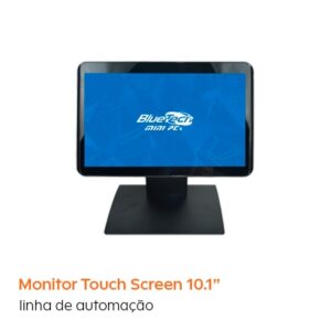 Monitor Touch Screen 10.1 polegadas para Ponto de Venda e Display Cliente, VGA, Widescreen 16:9, 1024x600, Pedestal Articulável Metálico